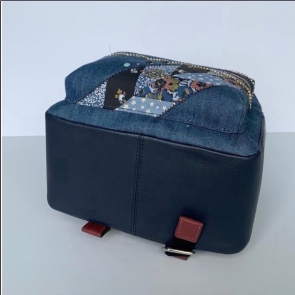 COACH MINI CHARLIE Denim Leather BACKPACK W/ STAR PATCHWORK Rare main image 6